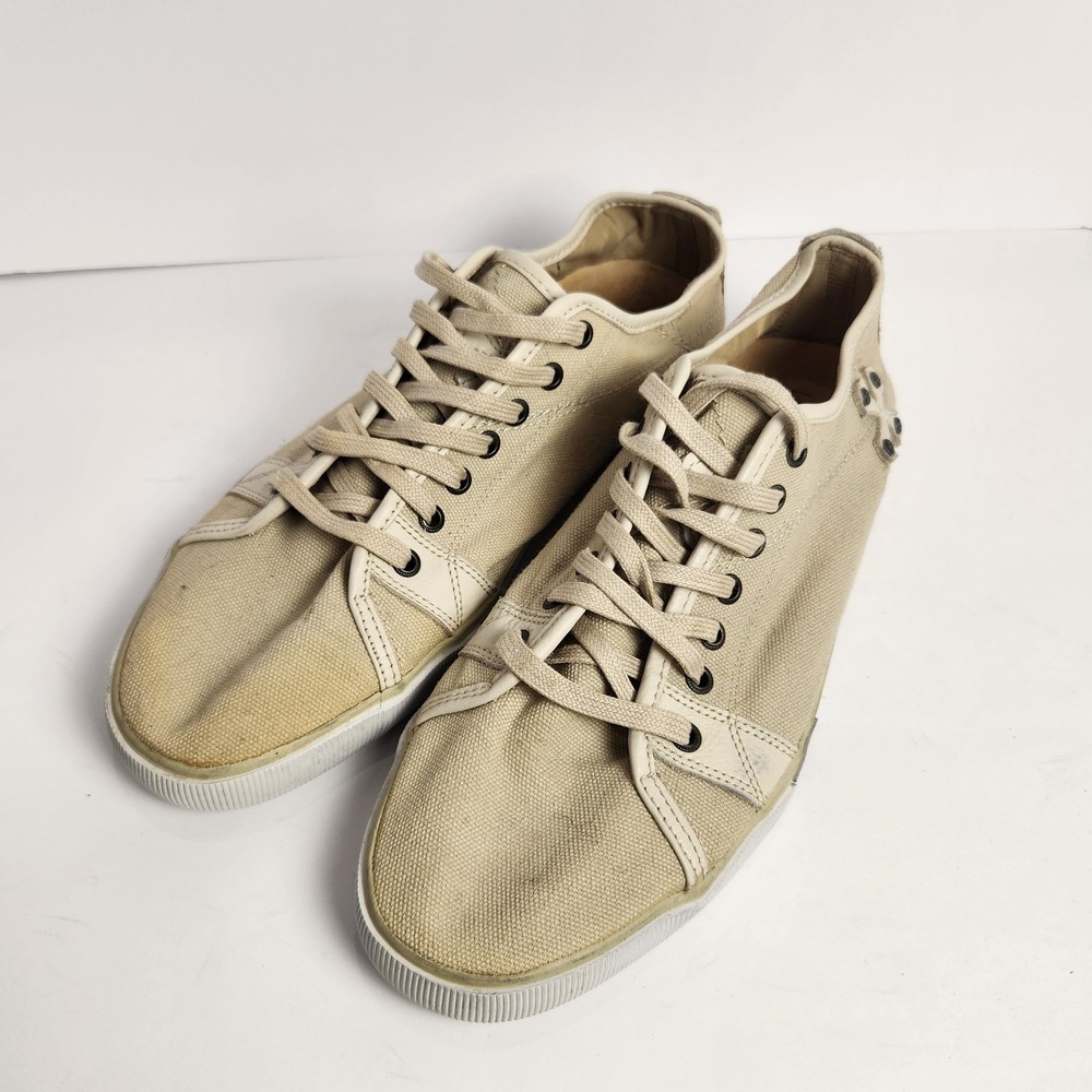 Lounge By Mark Nason Men's Beige Canvas Lace-up Everyday Casual Sneakers Size 12